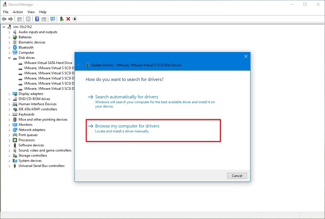 Browse my computer for drivers