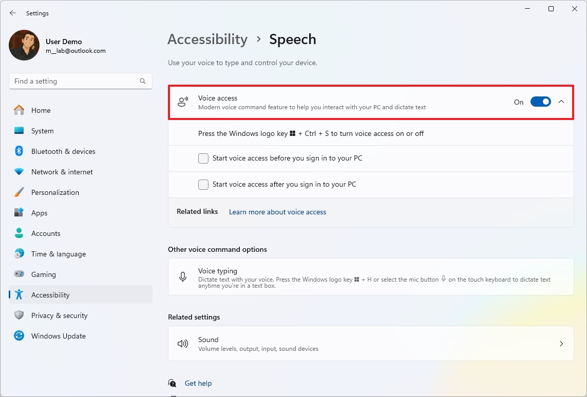 Windows 11 Voice Access
