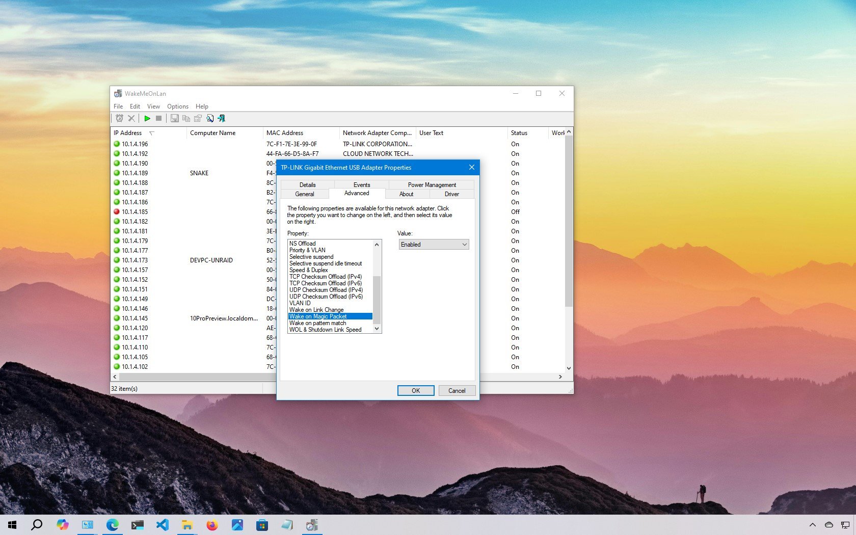 Wake On Lan on Windows 10