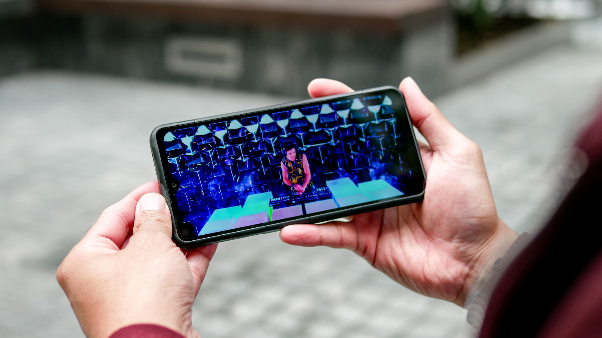 Sonim XP Pro playing a 4K HDR video on YouTube.