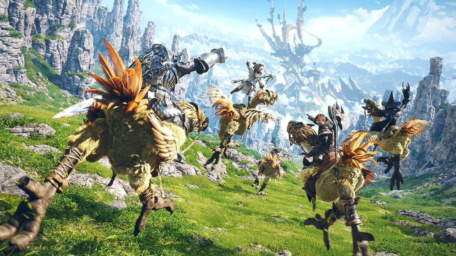 FFXIV promo screenshot with chocobos