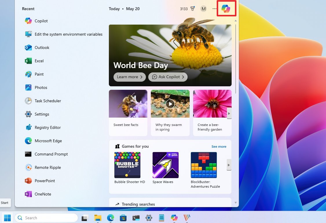 Windows Search open Copilot