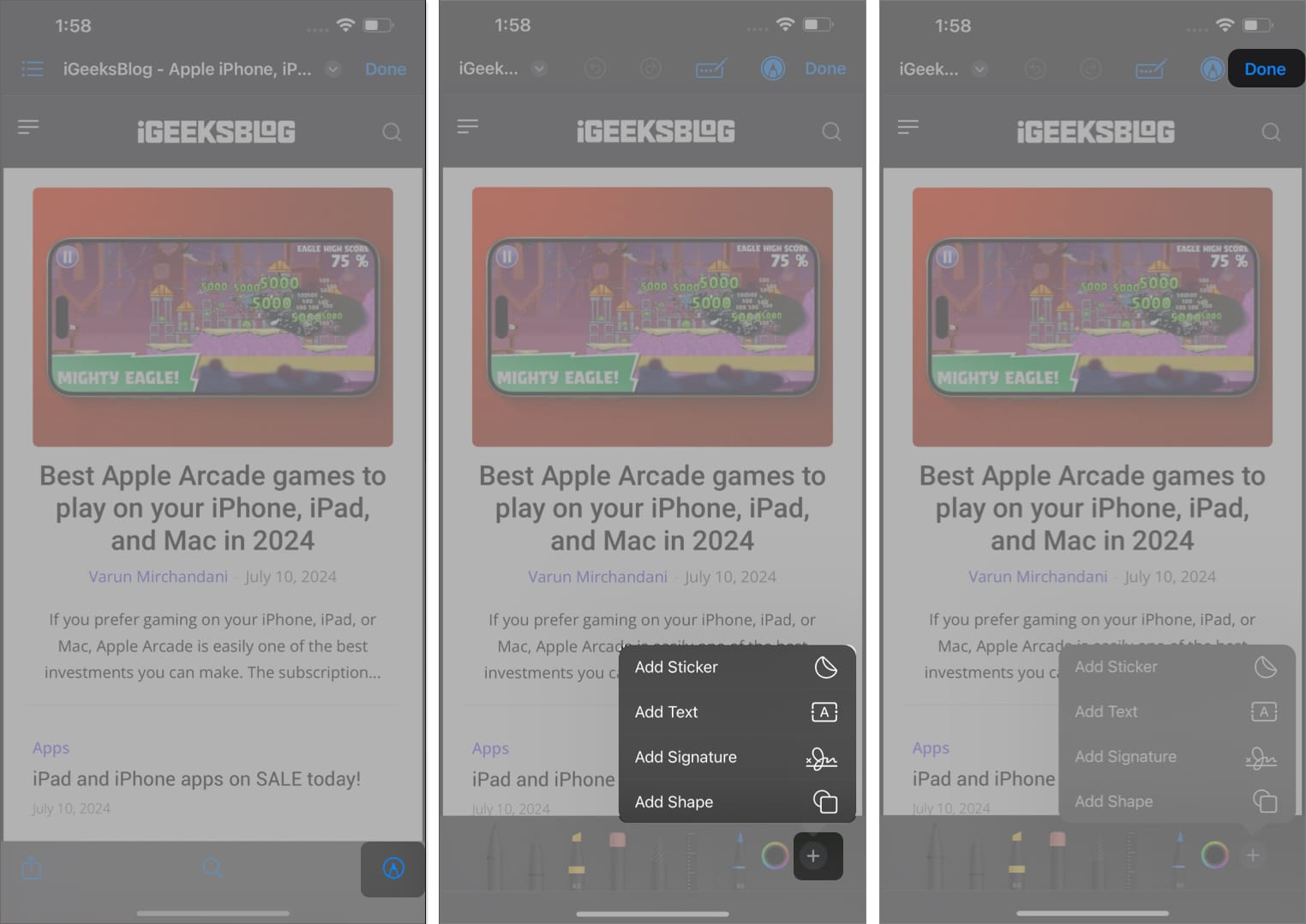 Add signature to pdf using markup tool on iphone