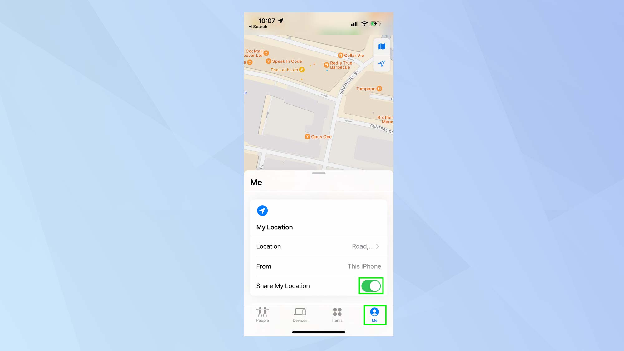 How to share location on iPhone using Find My