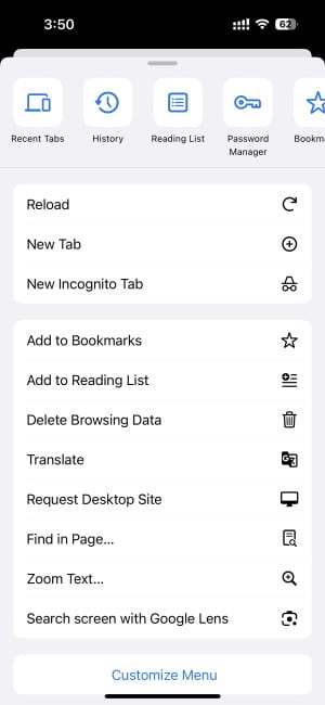 كيفية استخدام ميزة البحث عبر التحديد في Google Chrome على iPhone