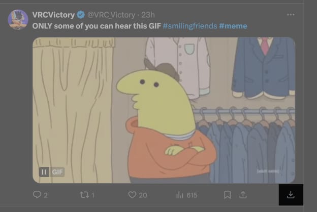Twitter media assist extension's download button on the Twitter website in Chrome to download a GIF on a desktop.