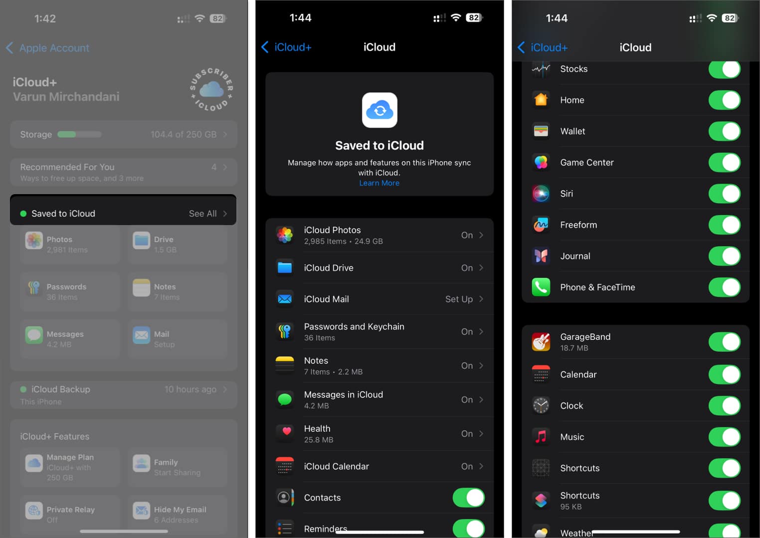 تعطيل وإعادة تمكين المزامنة مع iCloud على iPhone