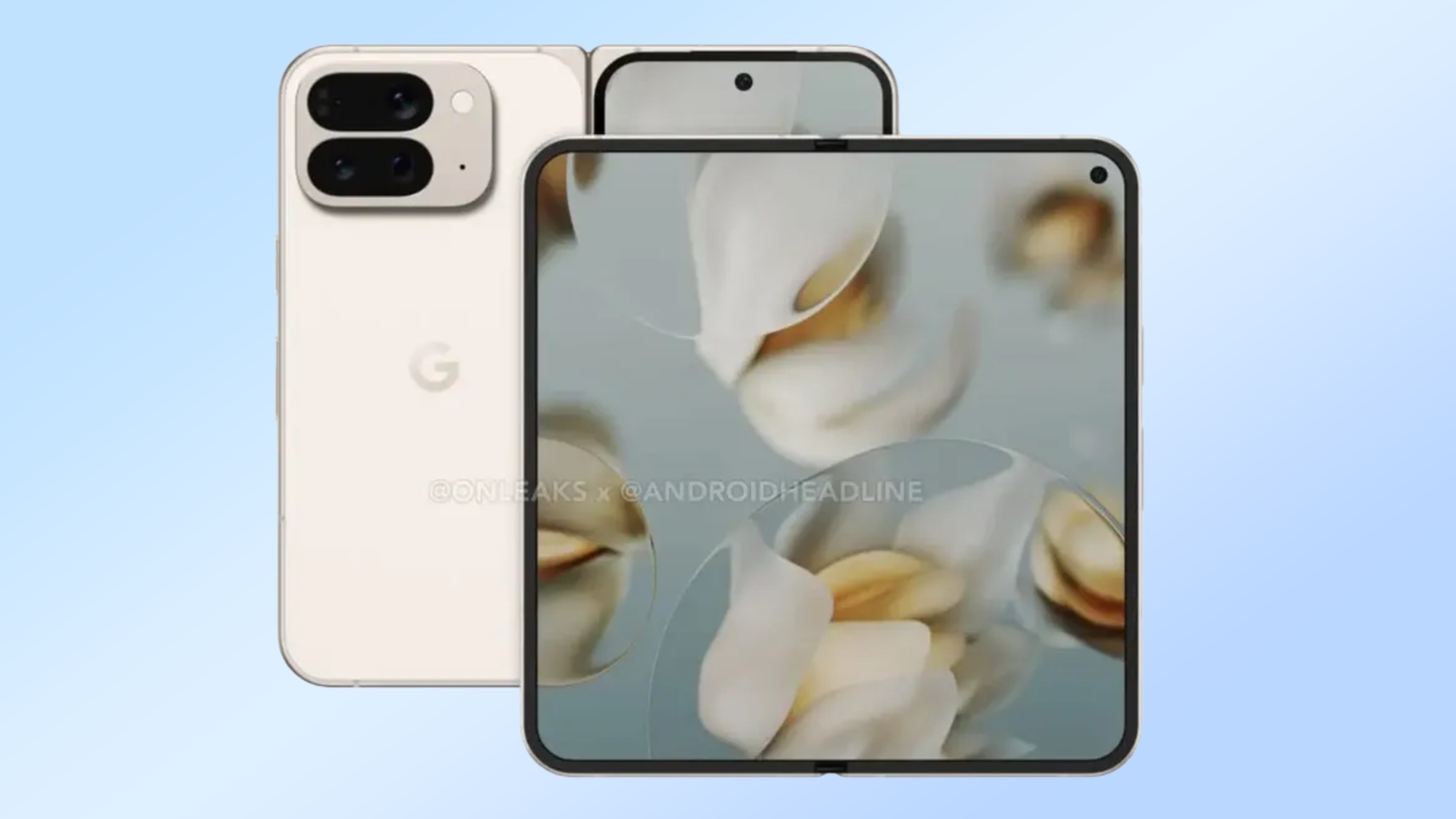 A render of the Pixel 10 Pro Fold front and back