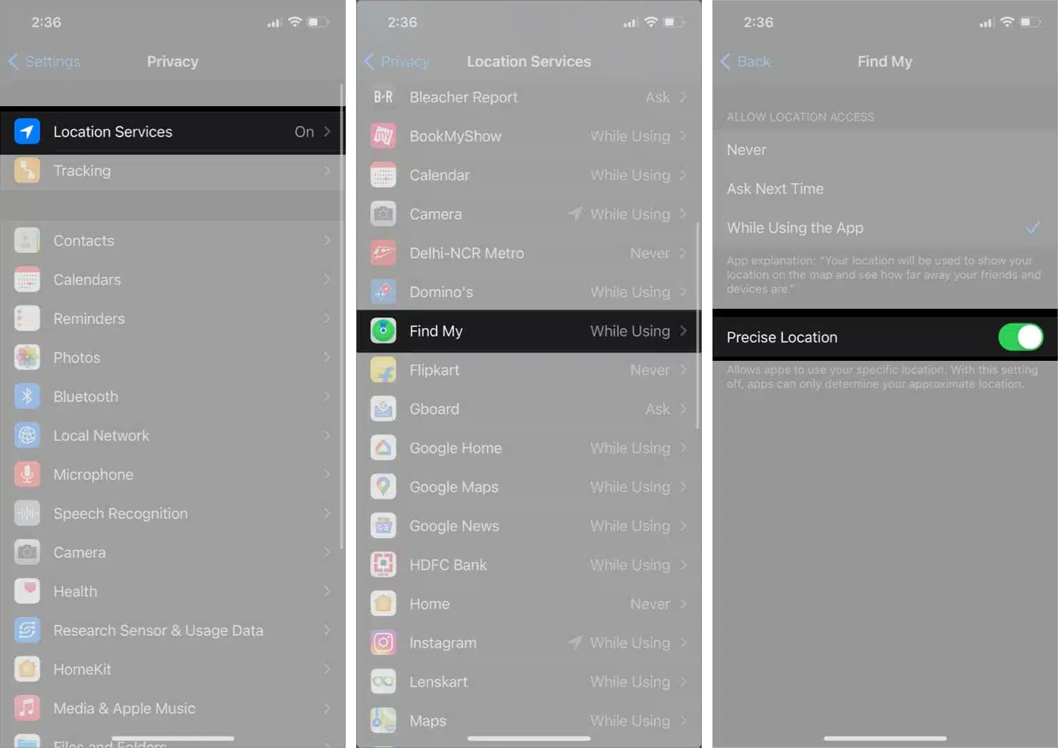 تأكد من تفعيل الموقع الدقيق على iPhone jpg تأكد من تفعيل الموقع الدقيق على iPhone