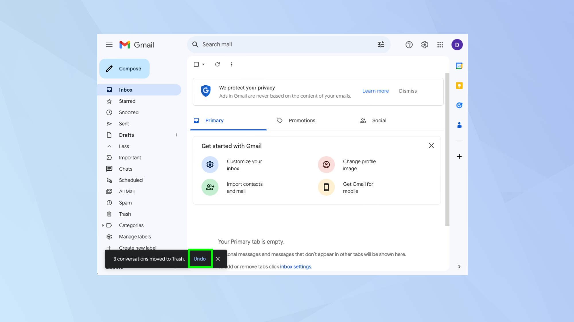 How to delete all emails in Gmail