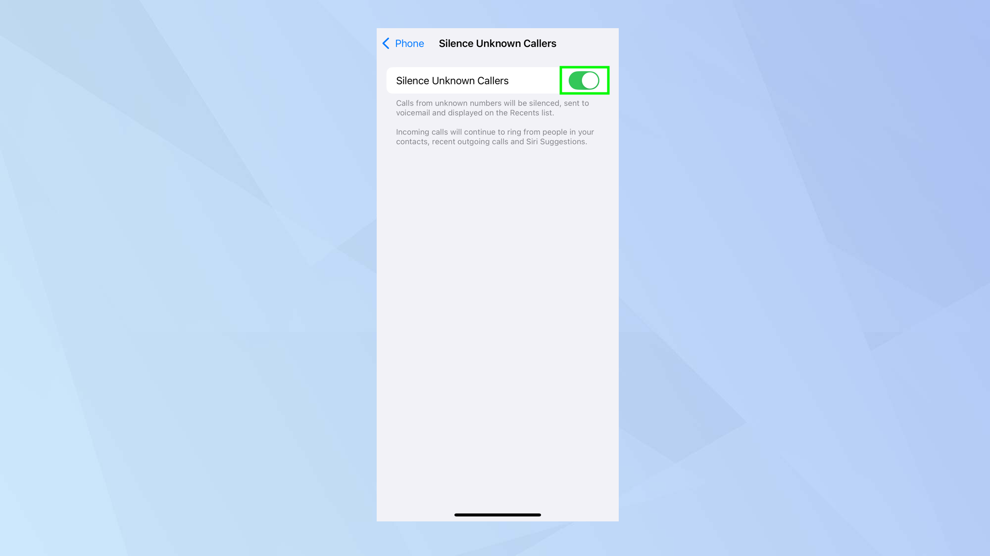 how to block No Caller ID on iPhone