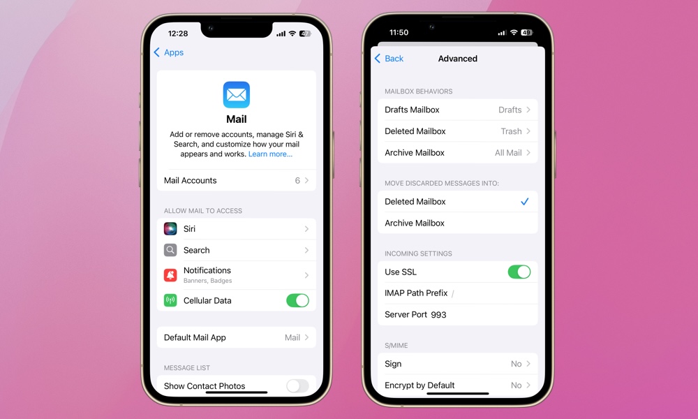 Swipe to delete mail app