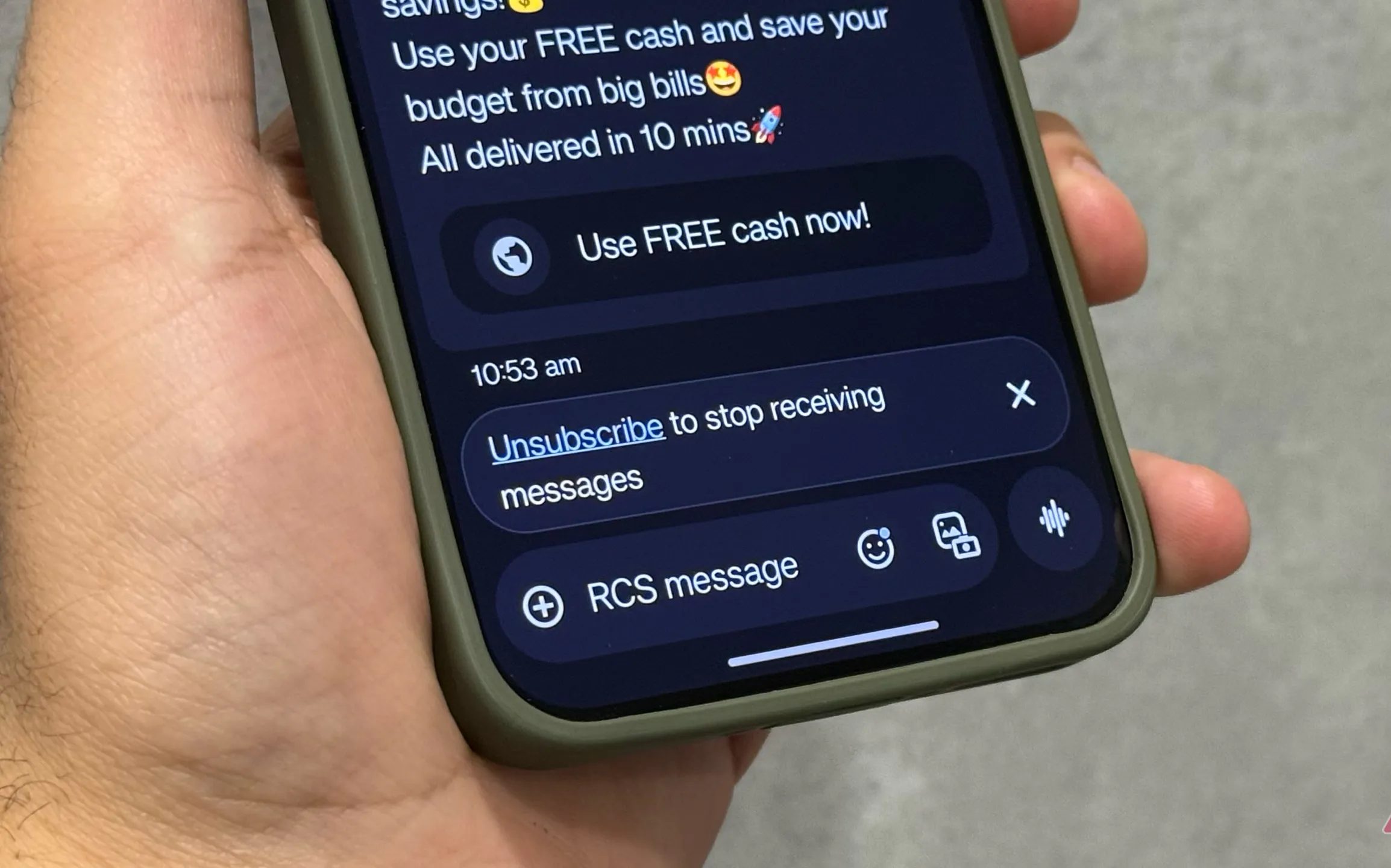 زر إلغاء الاشتراك العملي في تطبيق Google Messages