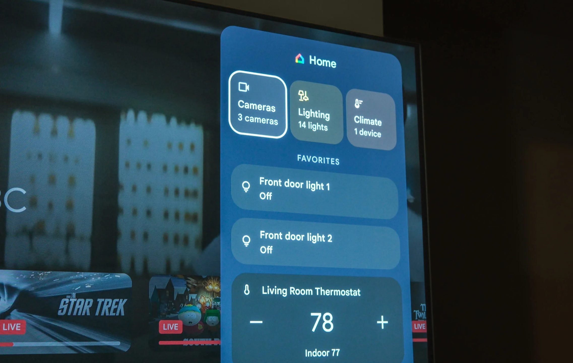 The home panel on a Google TV Streamer