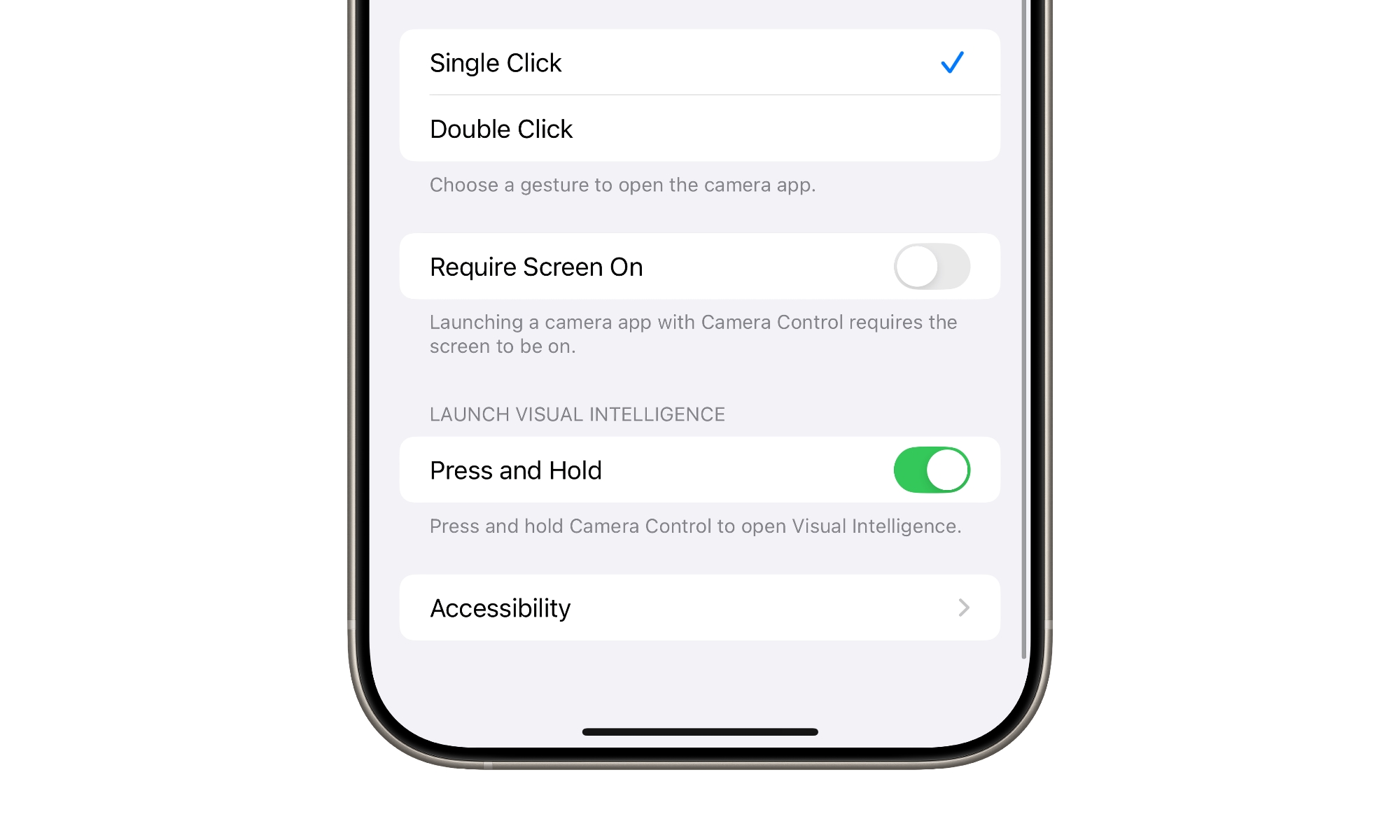 iOS 18.4 Disable Visual Intelligence on Camera Control