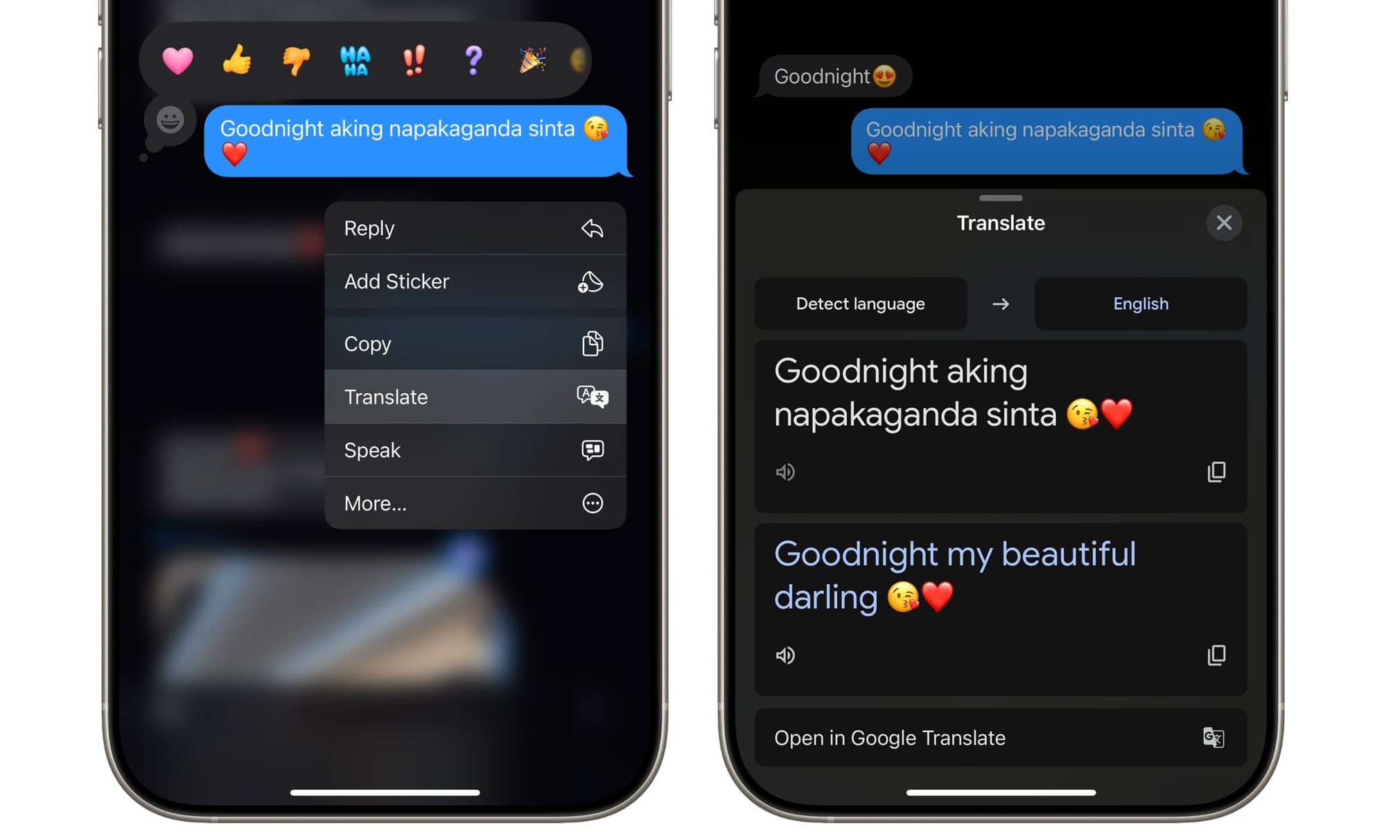 iOS 18.5 Using Google Translate as default app