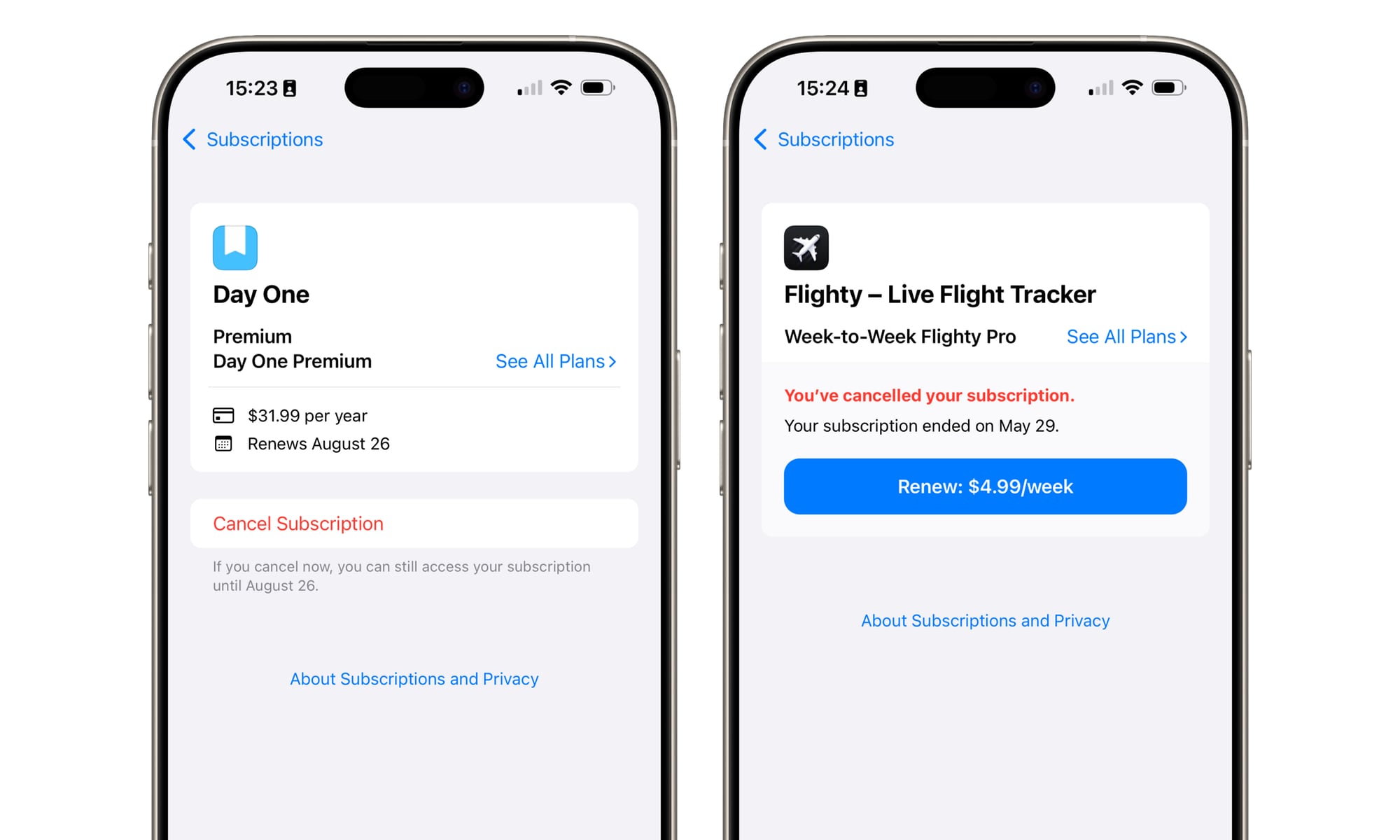 iPhone cancel subscriptions