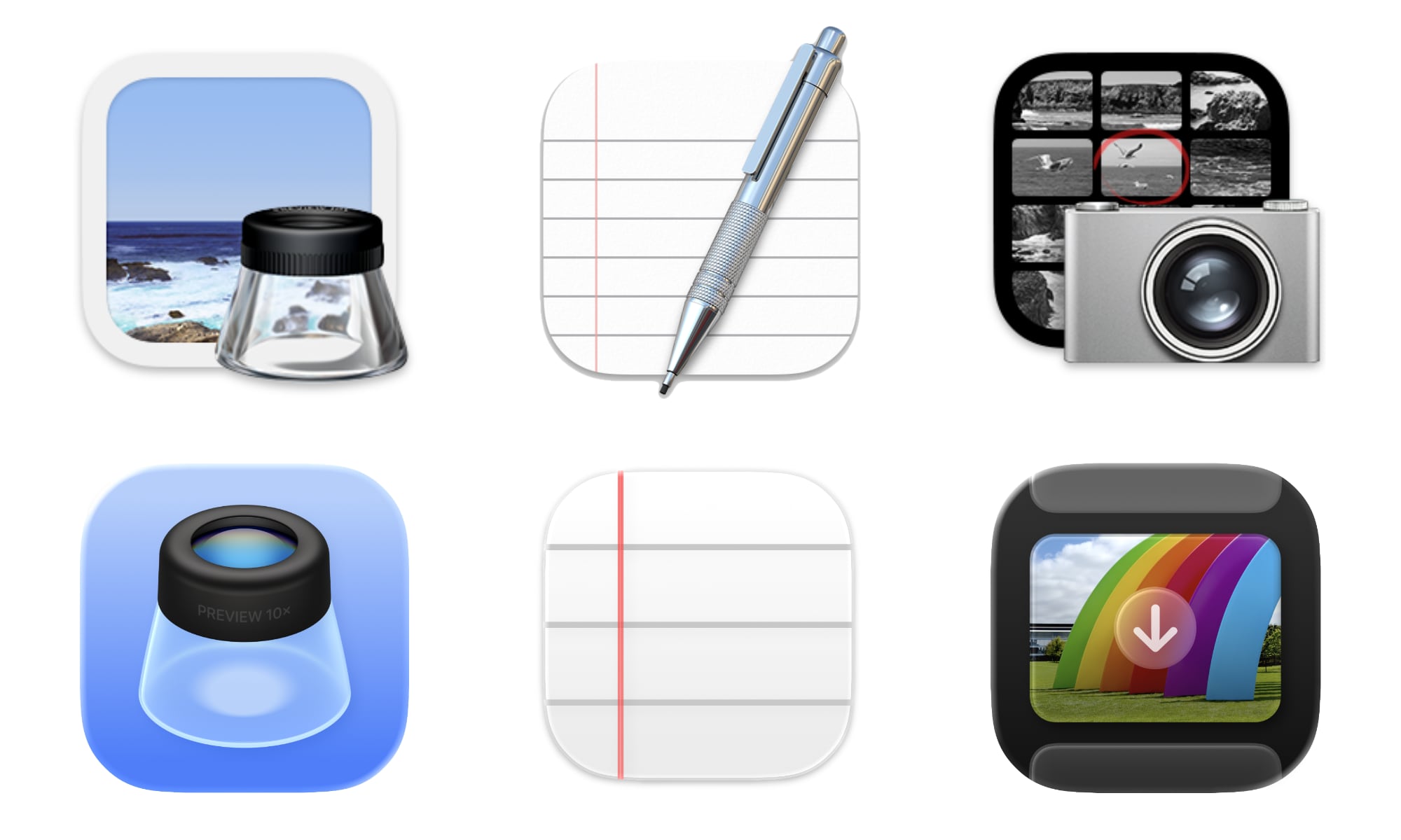 أيقونات macOS Preview TextEdit Image Capture Sequoia vs Tahoe