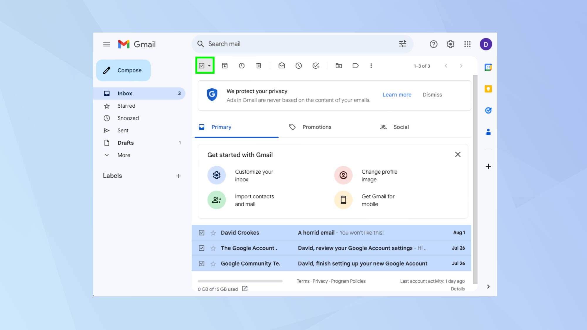 How to delete all emails in Gmail