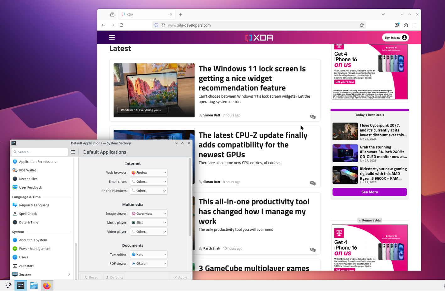 يعرض بيئة سطح المكتب بلازما على NixOS