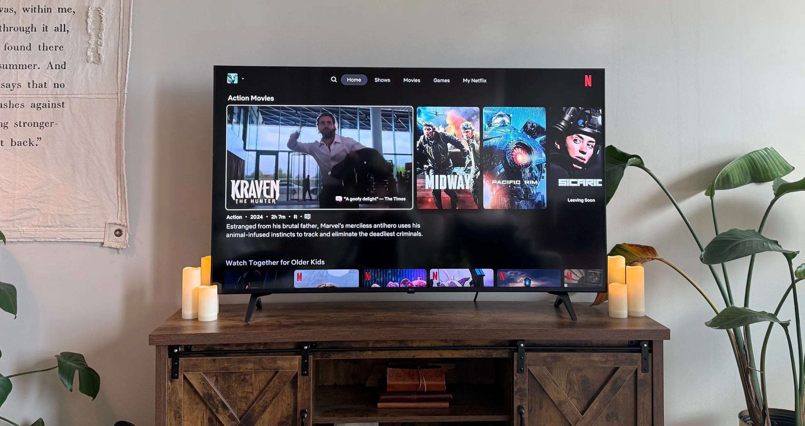 Kraven among other Netflix listings