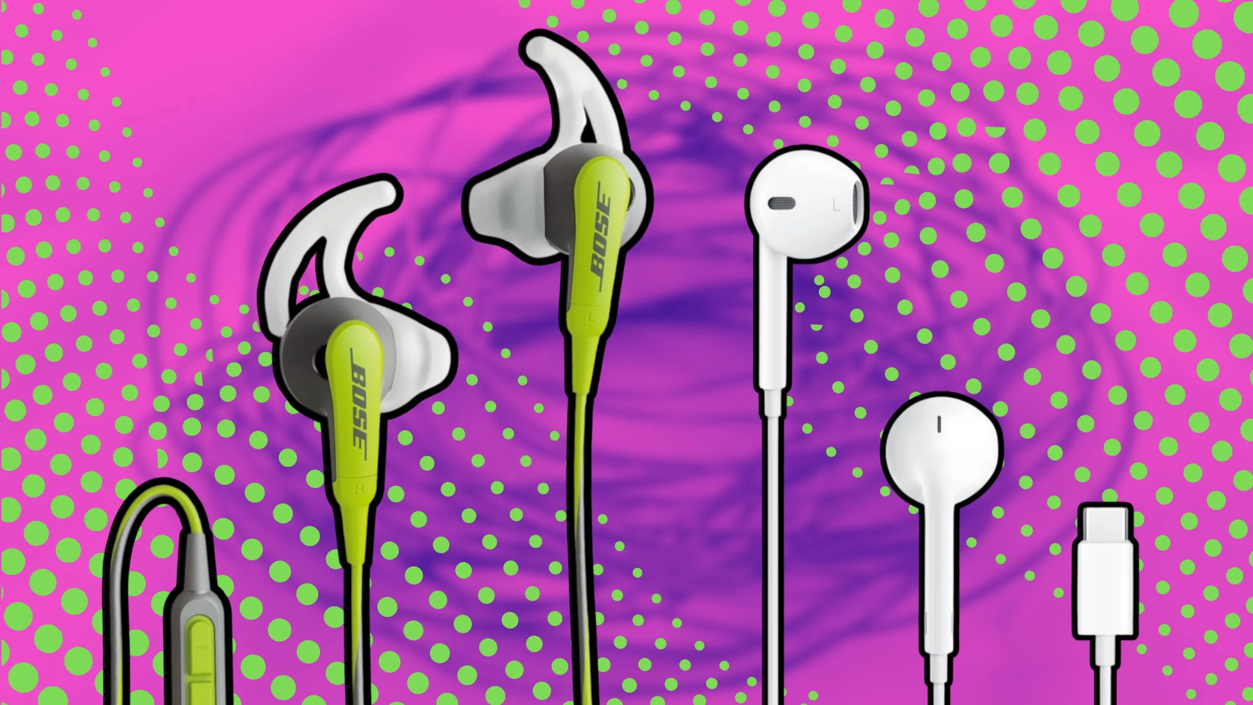 زوجان من سماعات الرأس السلكية.