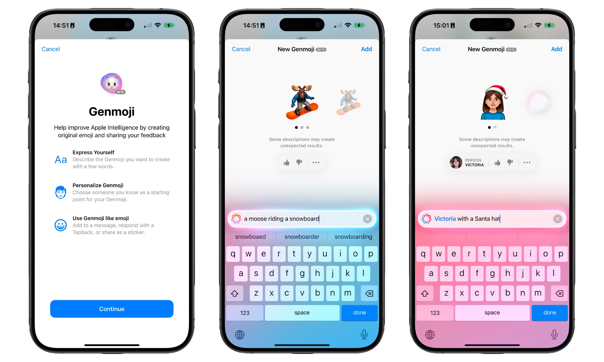 IOS 18.2 beta 1 genmoji