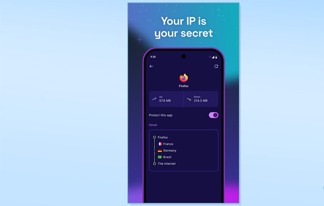 صورة من متجر Google Play لتطبيق Tor VPN Beta توضح مسار مرور بيانات VPN