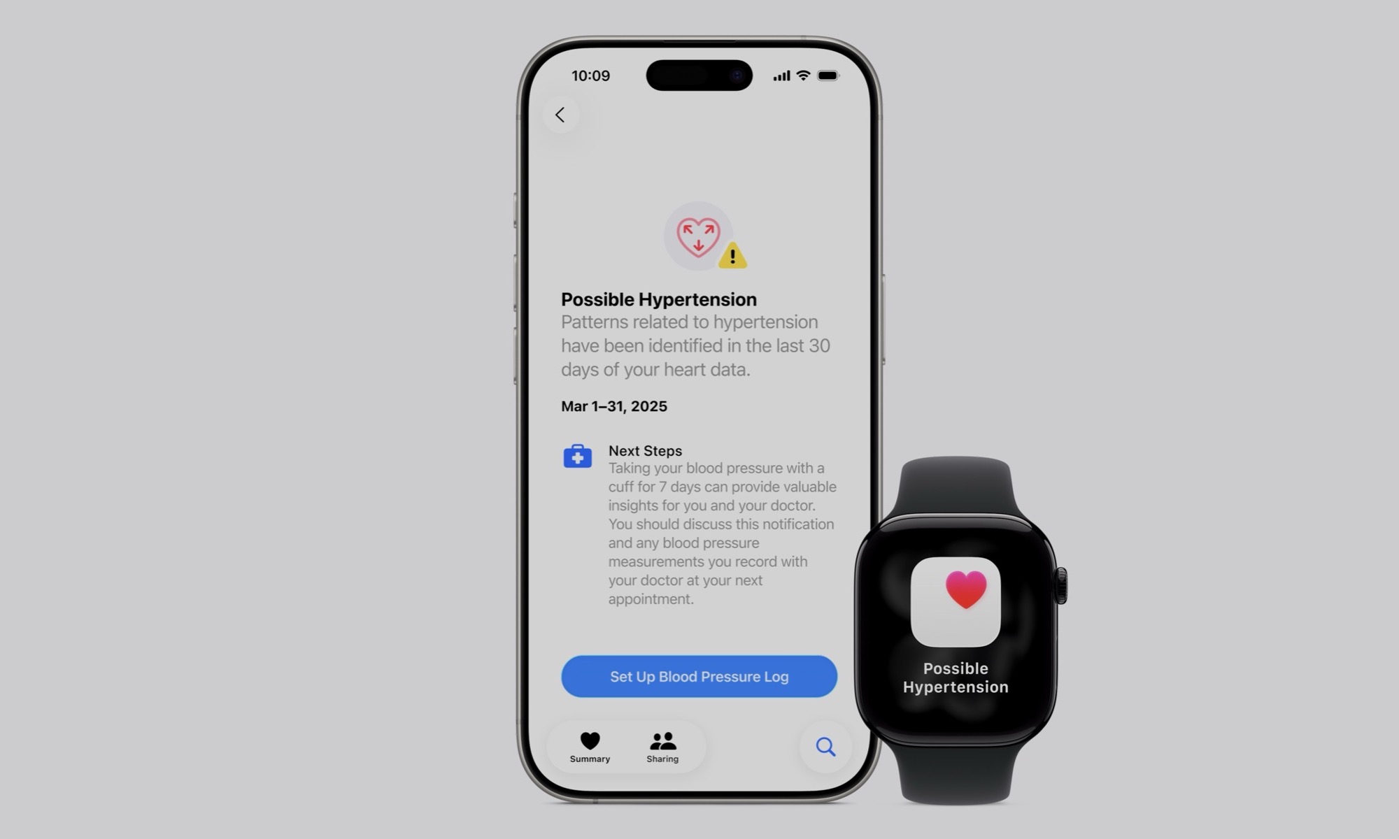 إشعارات ارتفاع ضغط الدم على iPhone و Apple Watch