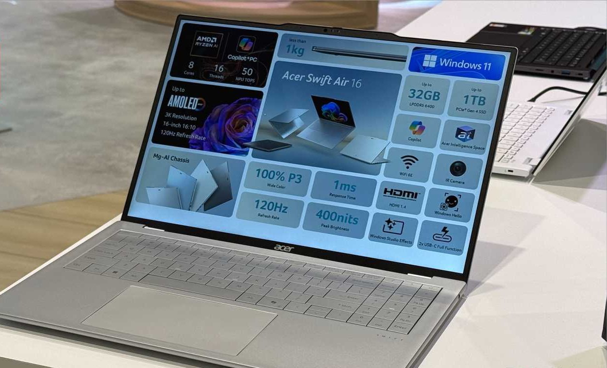 لابتوب Acer Swift 16 Air مع شارة جائزة IFA