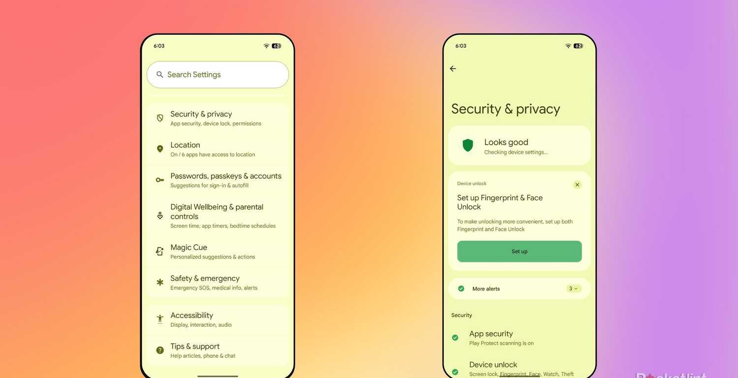 Android biometric authentication enrollment screenshots