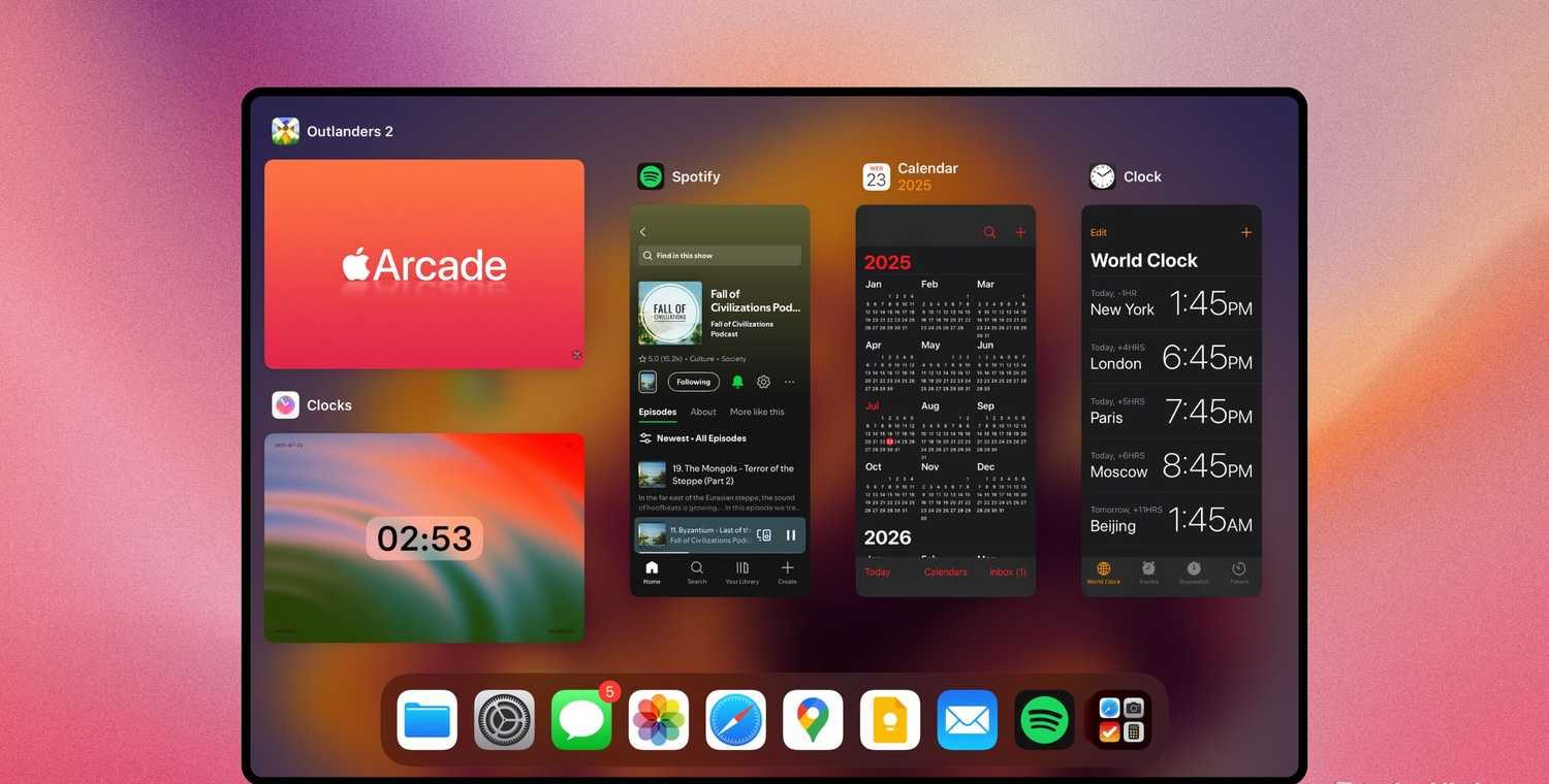 لقطة شاشة لـ iPadOS Slide Over 2