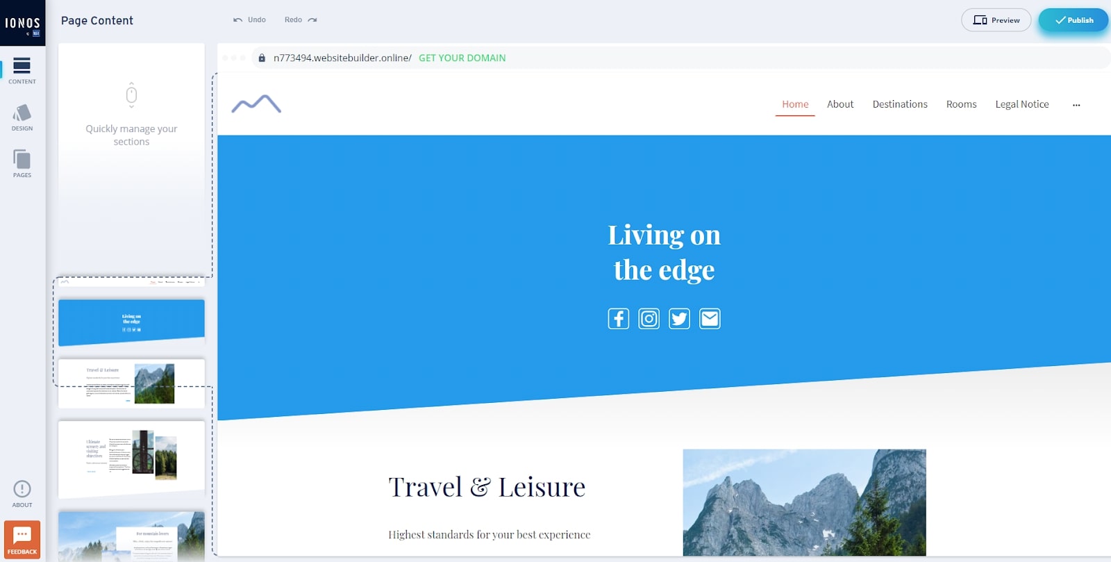 واجهة مستخدم IONOS