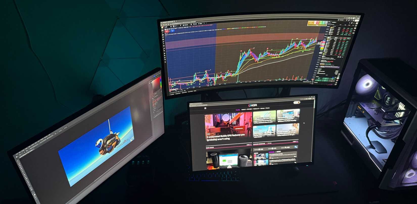 A multi-monitor PC setup