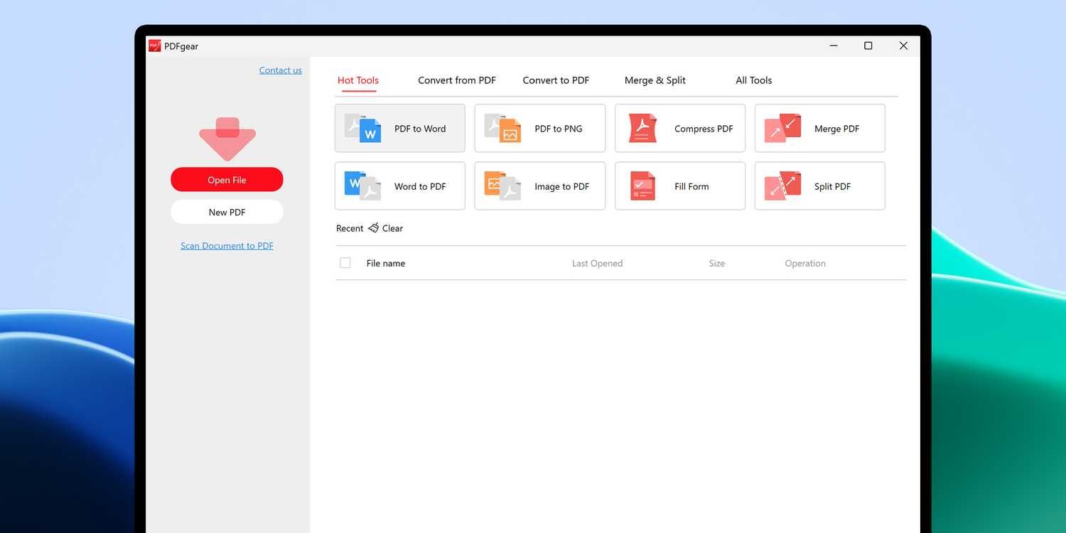 تطبيق PDFgear على نظام Windows 11.