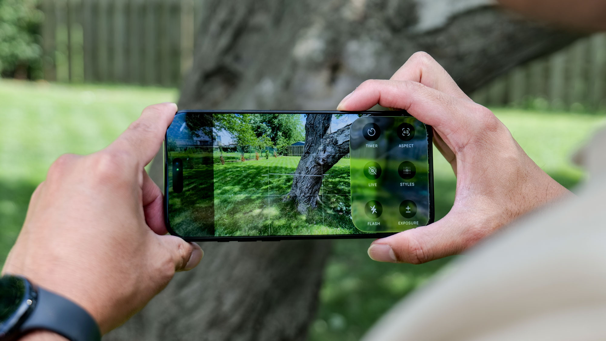 iPhone running iOS 26 camera app.