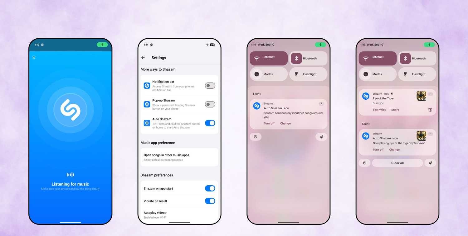 لقطات شاشة لتطبيق Shazam