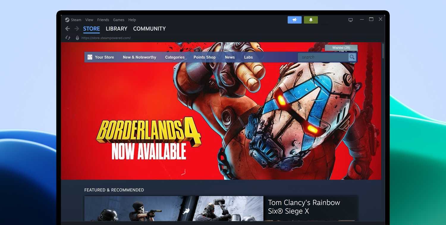 تطبيق Steam على نظام Windows 11.