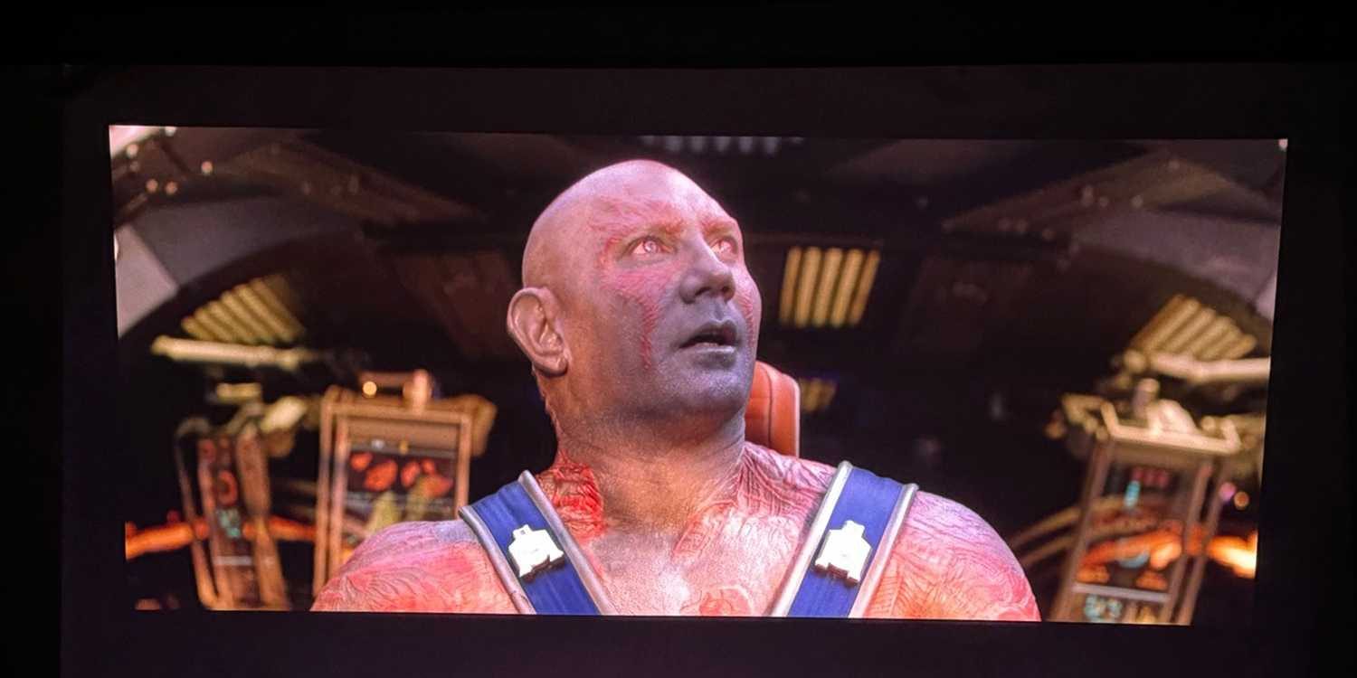 Guardians of the Galaxy on Valerion projector screen