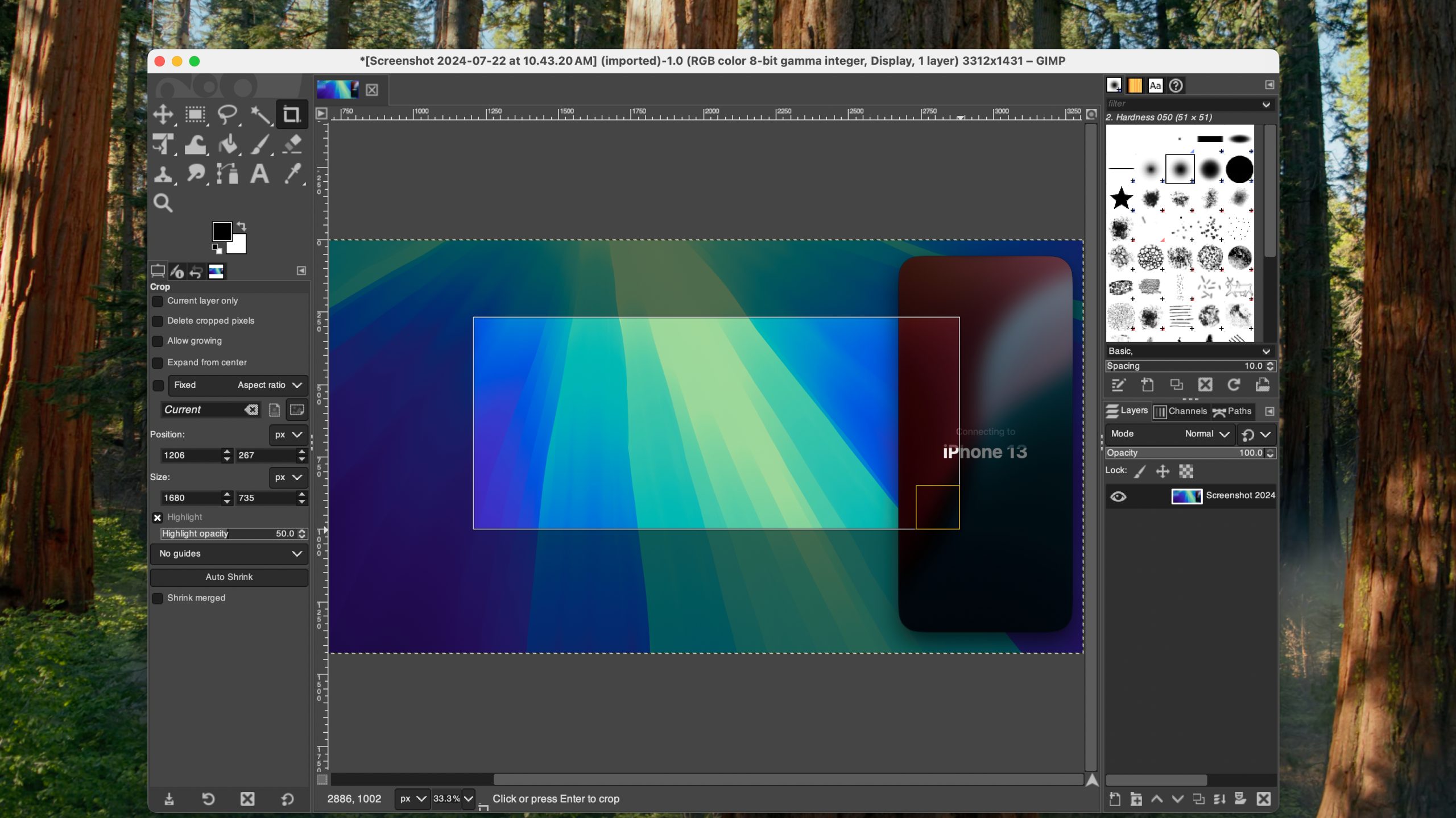Gimp في وضع التشغيل