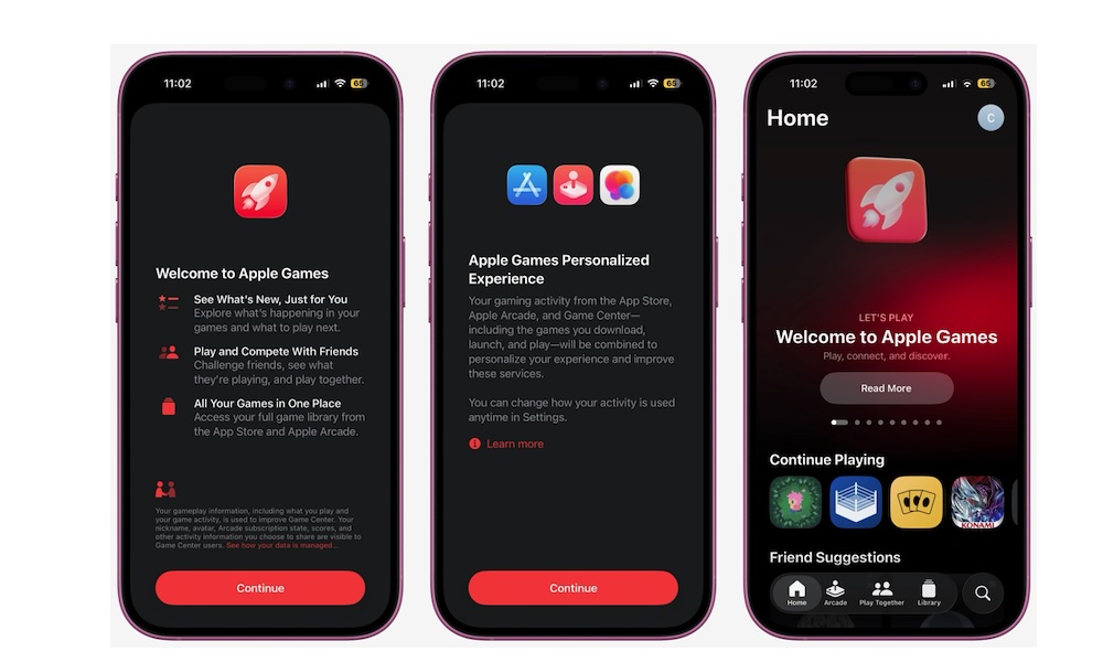 Apple Games app for iPhone iOS 26