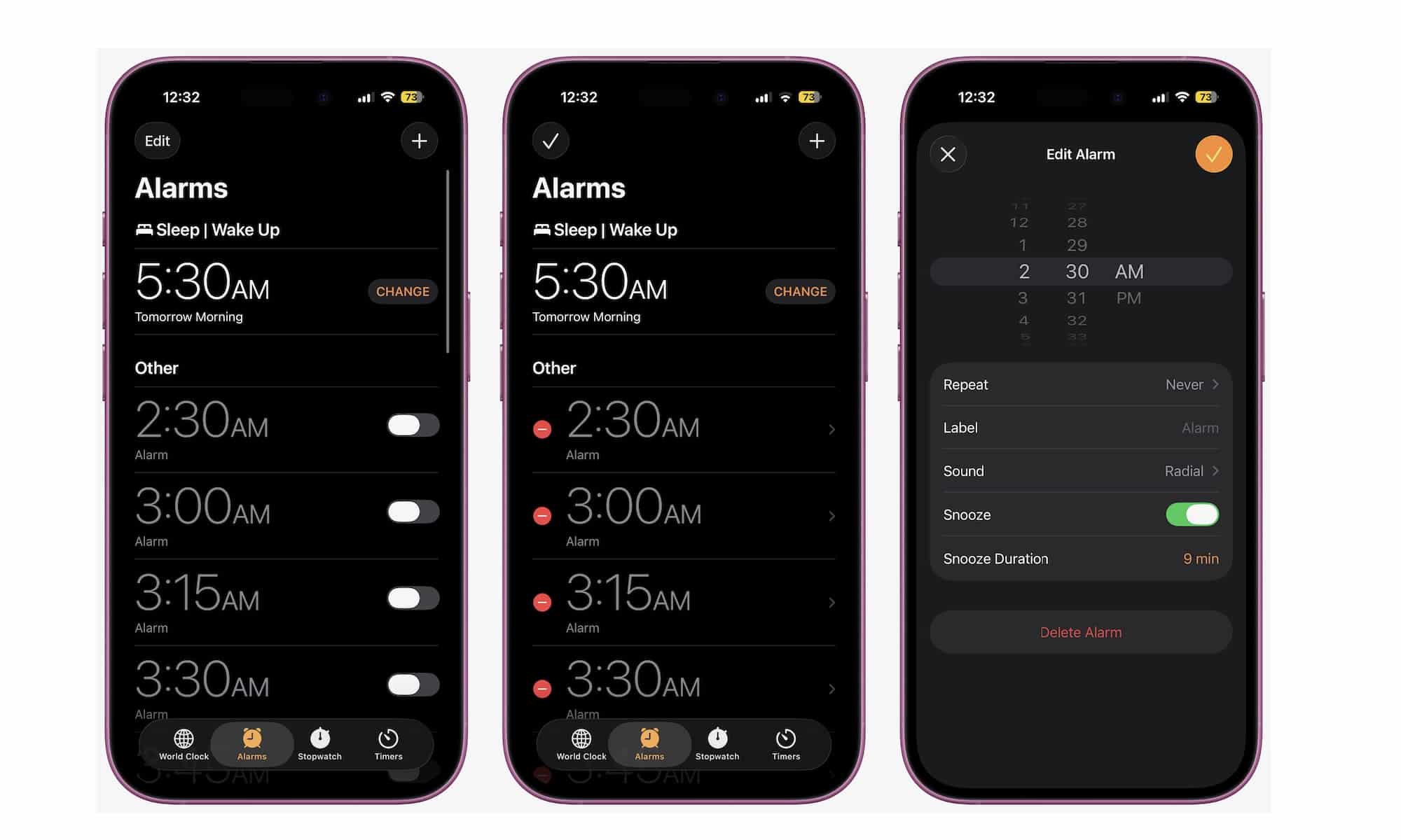 Change Snooze duration iOS 26 iPhone