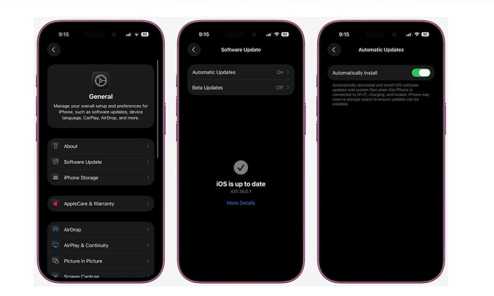 Enable Automatic Updates iPhone