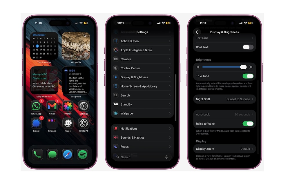 تمكين True Tone على iPhone