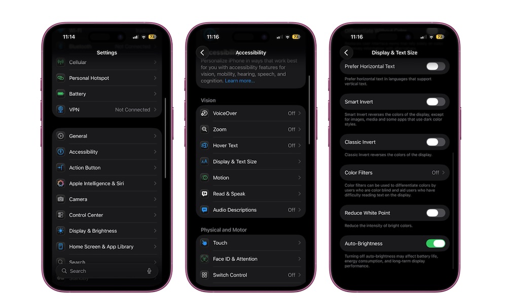 تفعيل Reduce White Point على iPhone