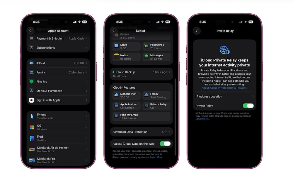 Turn on iCloud Private Relay iPhone