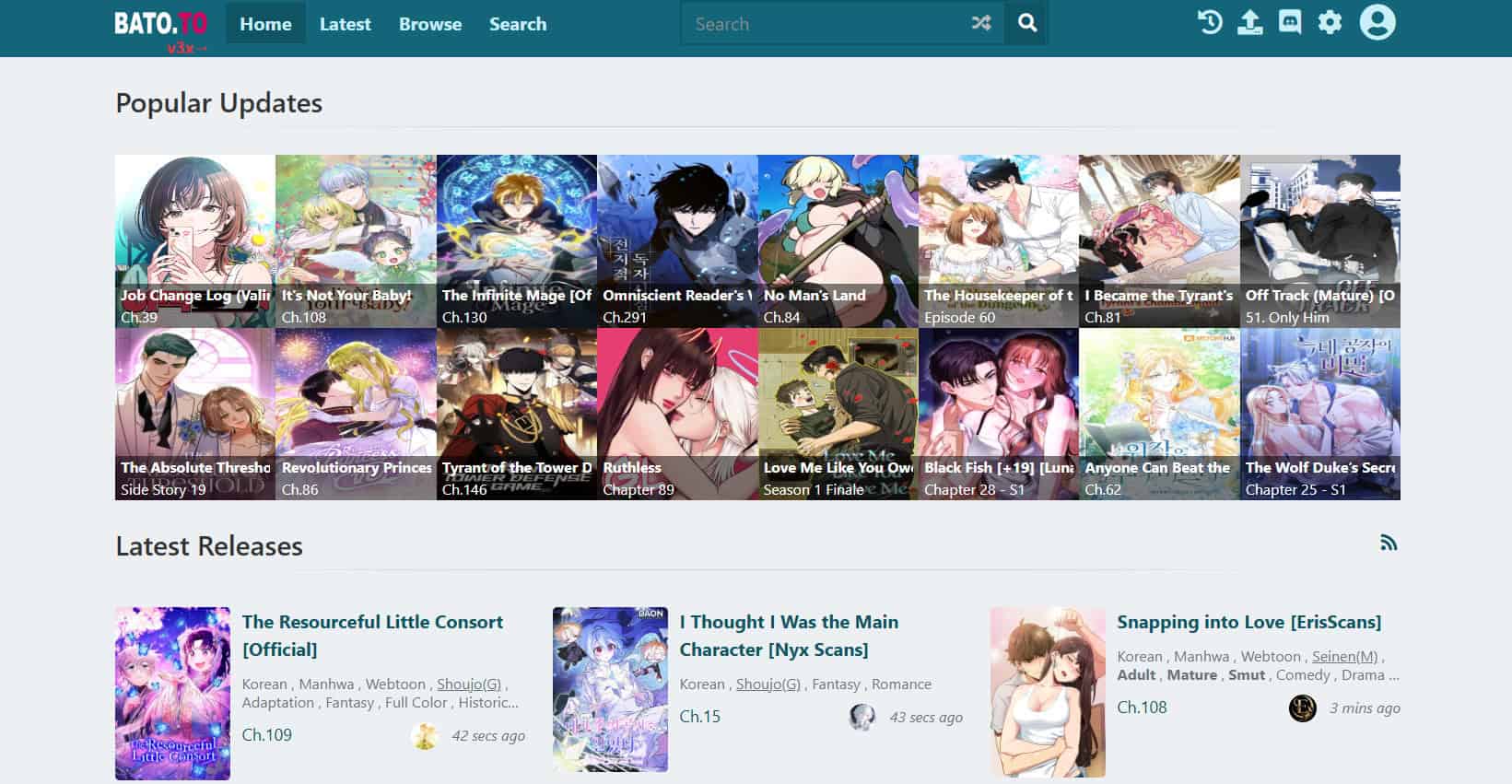 Bato.to | أفضل المواقع لقراءة المانهوا بشكل قانوني