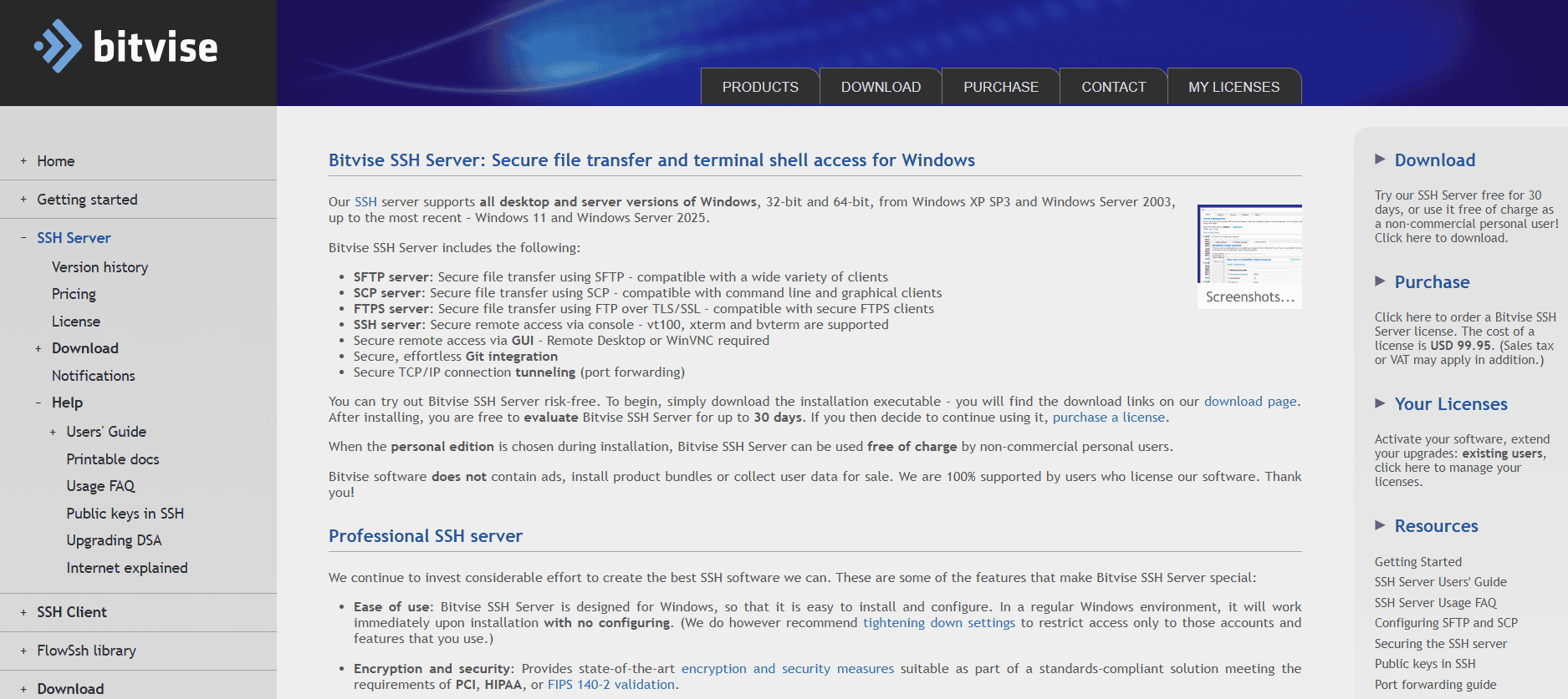 خادم Bitvise SSH