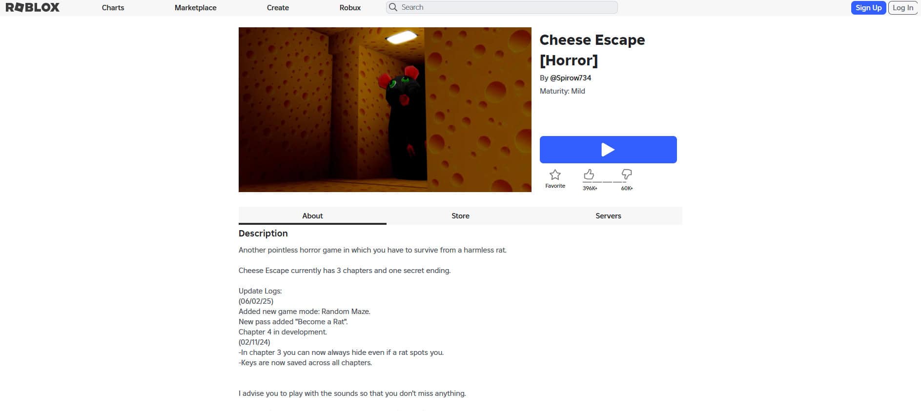 Cheese Escape | أفضل ألعاب الرعب المخيفة على Roblox