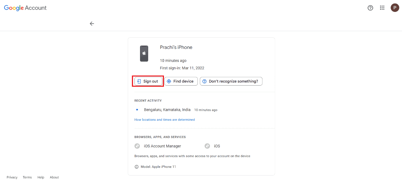 انقر على تسجيل الخروج